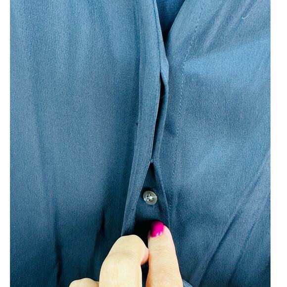 3.1 Phillip Lim Button Down Sleeveless Tie Side Vest Blouse Navy Blue Size 0 - Picture 4 of 6